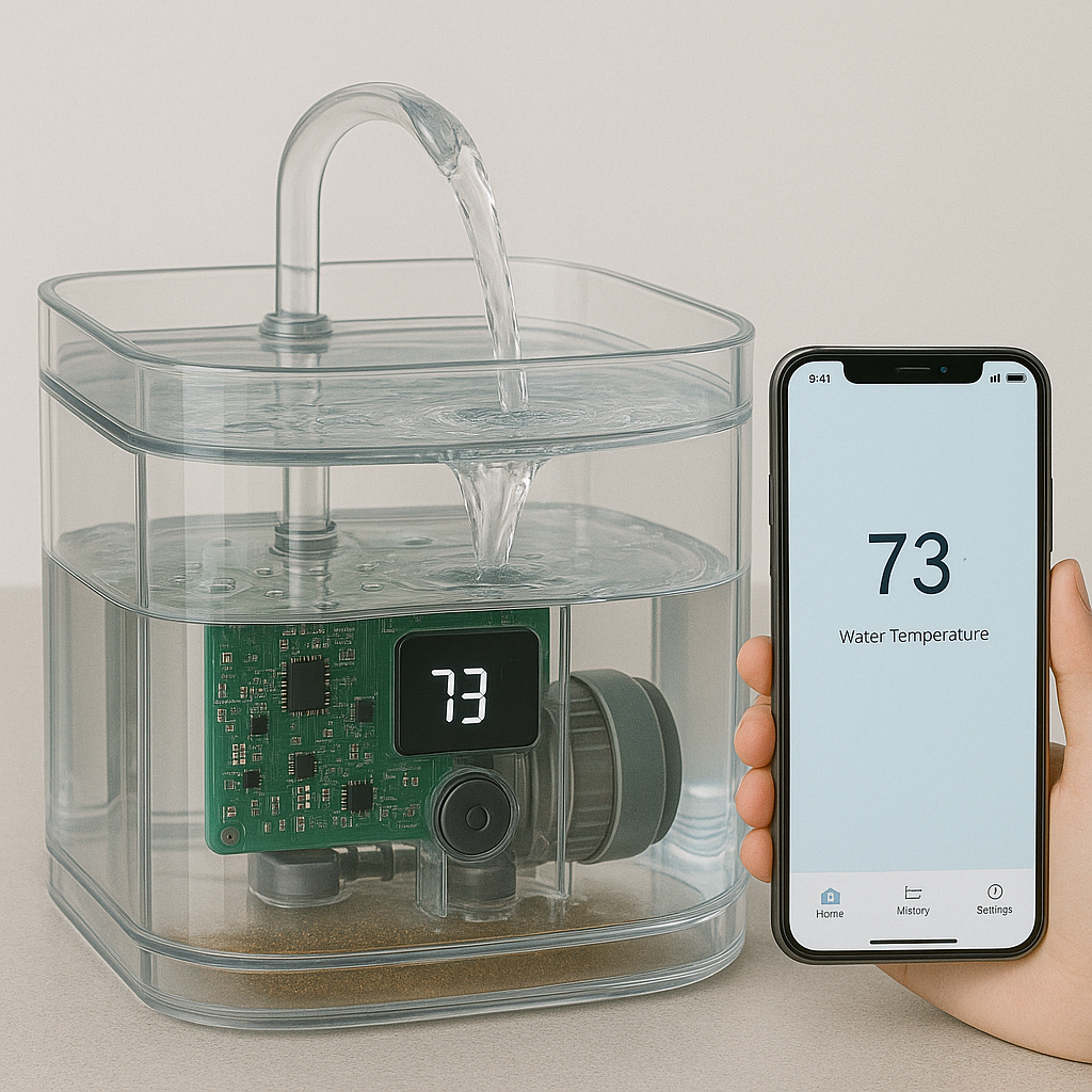 Intelligent pet water dispenser circuit board enclosure program design